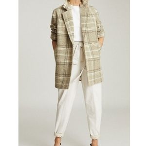Reiss Wool Plaid Coat - NWT